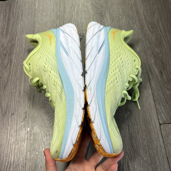 Hoka One One Clifton 8 Men Size 11 D Shoes Yellow Green Running Comfort Sneakers main image 9
